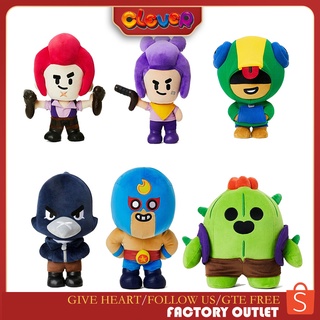 CLEVER Game Brawling Stars Plush Toy Dolls Brawl Stars Cartoon Star Hero Leon Crow Spike Stuff Brawls Anime Figure Model Dolls Boy Christmas Gifts