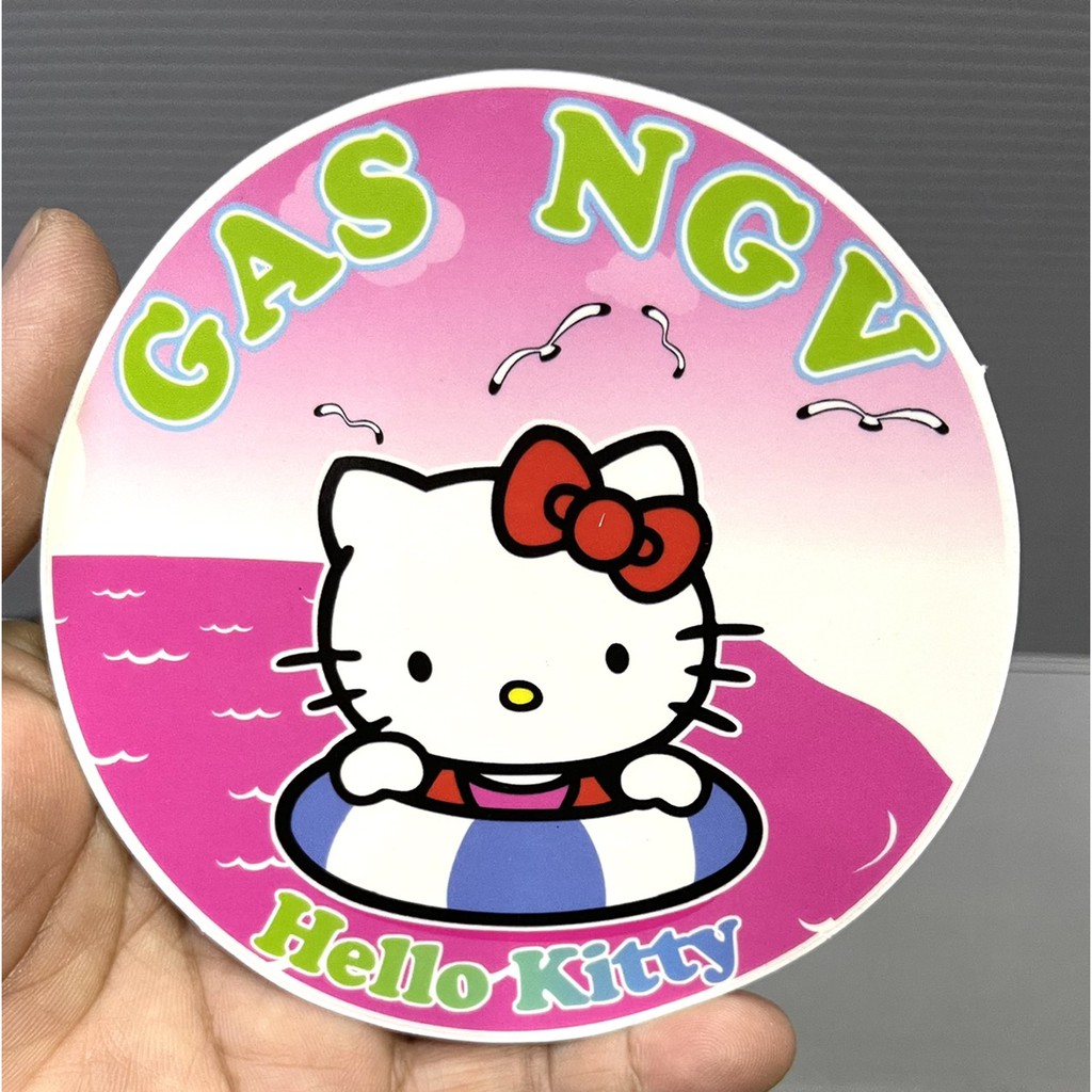 #สติกเกอร์ติดฝาถังรถยนต์ ลาย#kitty #GAS NGV (1ชิ้น)