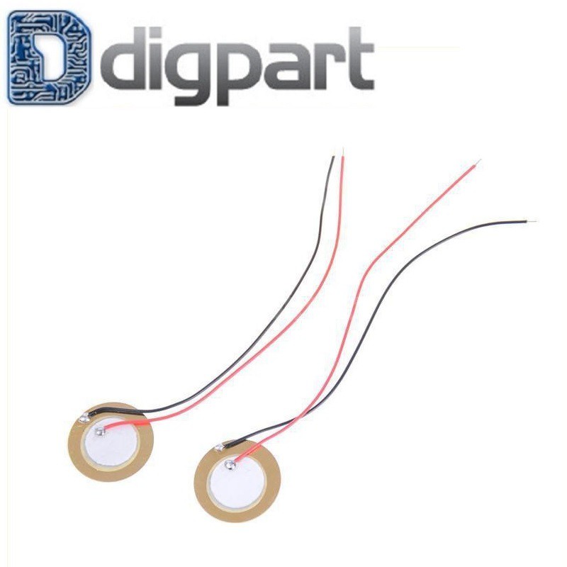 Piezo Elements 20mm Disc Drum Trigger Sensor Sonar + สายทองแดง