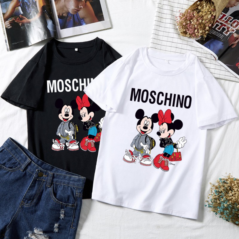 BK01-Moschino( 7 สี พร้อมส่ง!!!) เสื่อยืดพิมพ์ลายมิกกี้ เสื้อยืดแฟชั่นมาแรง ผ้าดีใส่สบายราคาถูก ปลีก-ส่ง (S-XXL)