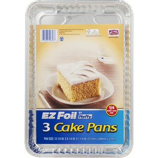 368746, EZ Foil, 3Pk Aluminum, Foilware Oblong Cake Pan. , ชุดถาดอีซี่ฟอยล์ทรงเหลี่ยม3ชิ้น