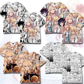 [GR] เสื้อยืดแขนสั้นลําลอง พิมพ์ลายอนิเมะ My Dress Up Darling Kitagawa Marin Ahegao พลัสไซซ์ สําหรับผู้ชาย และผู้หญิง