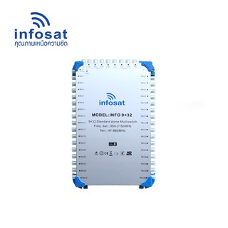 INFOSAT Multi-Switch INF- 9X32 สำหรับ 4 จานดาวเทียม 1 เสาอากาศ 32 จุดรับชมอิสระ