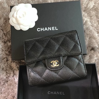 ถูกที่สุด ของแท้ 100% Chanel Tri Fold Wallet GHW (ดำอะไหล่ทอง) Holo 31xxxxxx