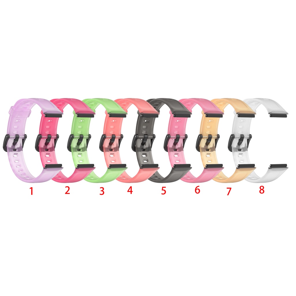 สายนาฬิกาข้อมือ ซิลิโคนนิ่ม กันน้ํา สีโปร่งใส สําหรับ Huawei band 7