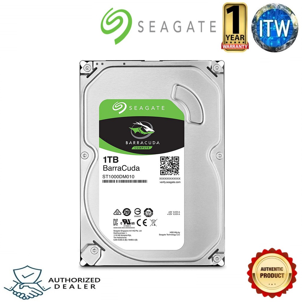 Seagate BarraCuda ST1000DM010 1TB 7200 RPM 64MB Cache SATA 6.0Gbs 3.5 ...