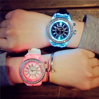 นาฬิกาข้อมือ LED สายสีซิลิโคน