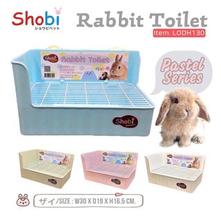 ห้องน้ำกระต่ายทรงสี่เหลี่ยม สีพาสเทลรุ่นใหม่ ใส่ในกรง ยี่ห้อshobi