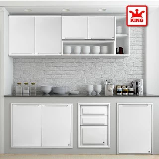 King Platinum ตู้แขวนคู่ รุ่นเคิร์ฟ ขนาด 90x67.8x34 ซม. สีขาว