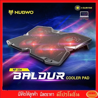 พัดลมโน๊ตบุ๊ค NUBWO BALDUR COOLER PAD (4 SLIM FAN) รุ่น NF-234 (ประกัน 1 ปี)