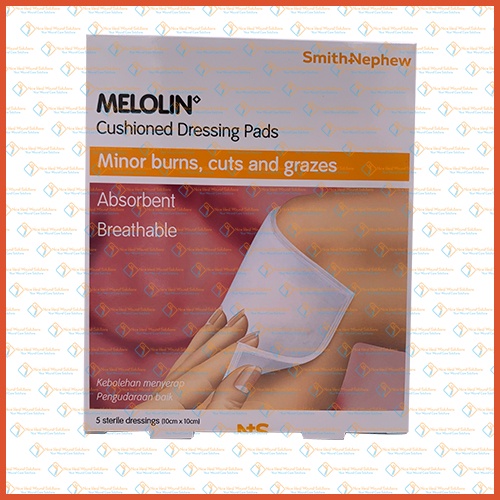 Smith&Nephew Melolin แผ่นดูดซับยึดต่ํา 10ซม. x 10ซม. (1กล่อง5s)