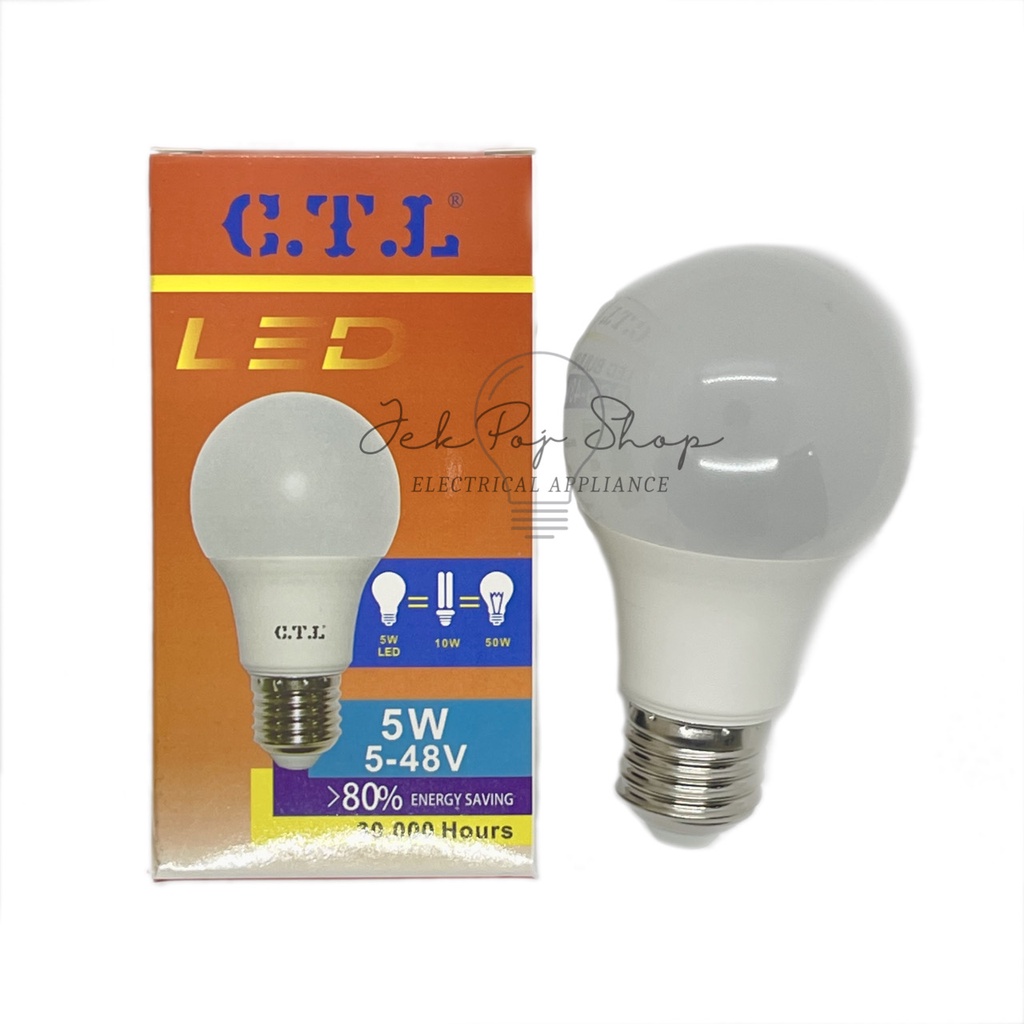 [ใช้กับแบตเตอรี่] หลอดไฟ LED หลอดประหยัดไฟ E27 12V-24V-65V 3W 5W ยี่ห้อ CTL แสงสีขาว Daylight และ แสงวอร์มไวท์ Warmwhite - รูปที่ 3