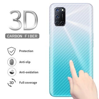 OPPO A94 A92 A74 A72 A54 A53 A31 F15 F17 F19 Pro Reno 5F 4 3 Pro Carbon Fiber 3D Clear Protective Sticker Soft Back Screen Protector Film