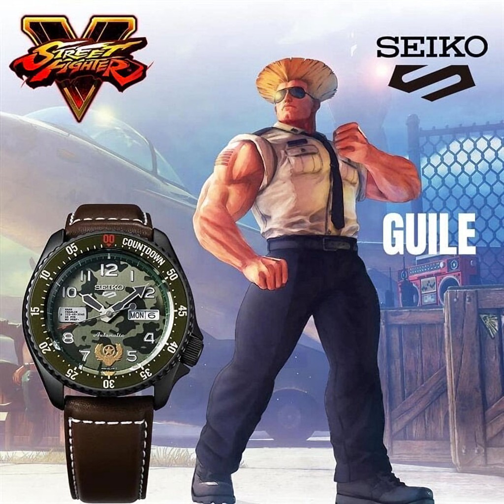 SEIKO 5 Sports Street Fighter V GUILE Green Dial Limited Edition Watch  SRPF21K1 | Shopee Thailand