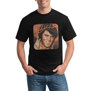 เสื้อยืดวงดนตรีเสื้อยืดลําลอง พิมพ์ลาย Elvis Presley Welcome To My World King Coffee สําหรับผู้ชายall size