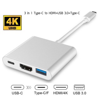 สายแแปลง Type-C to HDMI USB 3.0 Type C สำหรับ Mirror หน้าจอไป Monitor Projecttor ผ่าน HDMI รองรับ 4K ULTRA HD Resolution