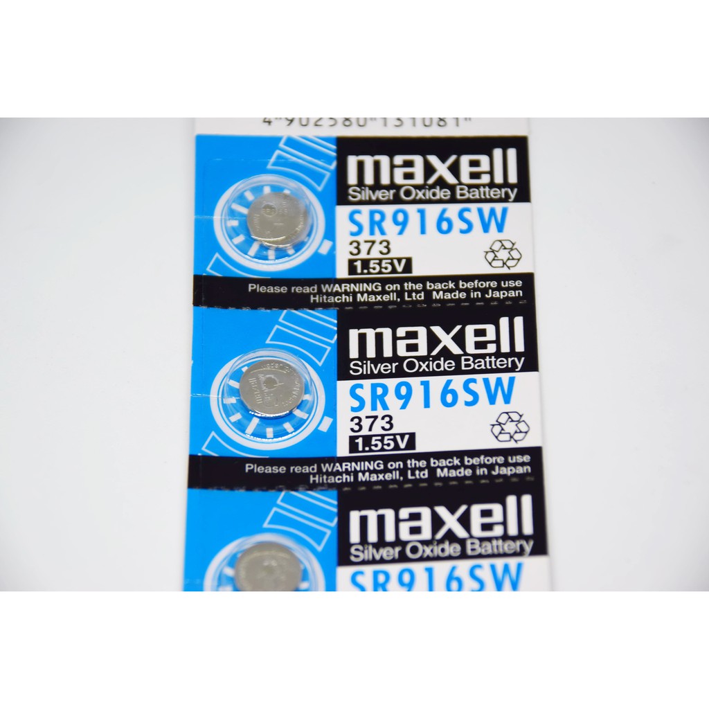 (ราคาต่อ 1 ก้อน) ถ่านนาฬิกา maxell SR916SW Made in Japan  1.55V ของแท้ 100% ถ่านกระดุม
