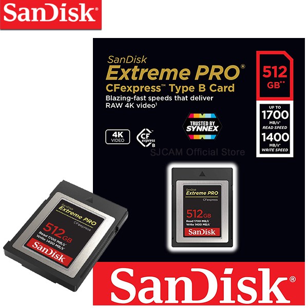 SanDisk Extreme PRO CFexpress Card 512GB Type B (SDCFE-512G-GN4NN) ถ่าย RAW 4K ได้สบาย รับประกัน Lifetime โดย Synnex
