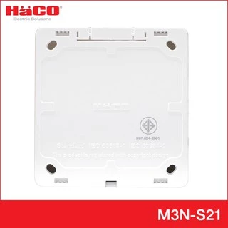 HACO สวิตช์ทางเดียว สวิตช์ 1 ทาง 2 ช่อง แบบลอย M+ รุ่น M3N-S21