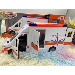 🔥ของเล่นเด็ก รถพยาบาล รถ Ambulance รถหมอ รถหว๋อ รถพยาบาลมีเสียง ของเล่นเด็กเสริมพัฒนาการ รถพยาบาลทรงสี่เหลี่ยม