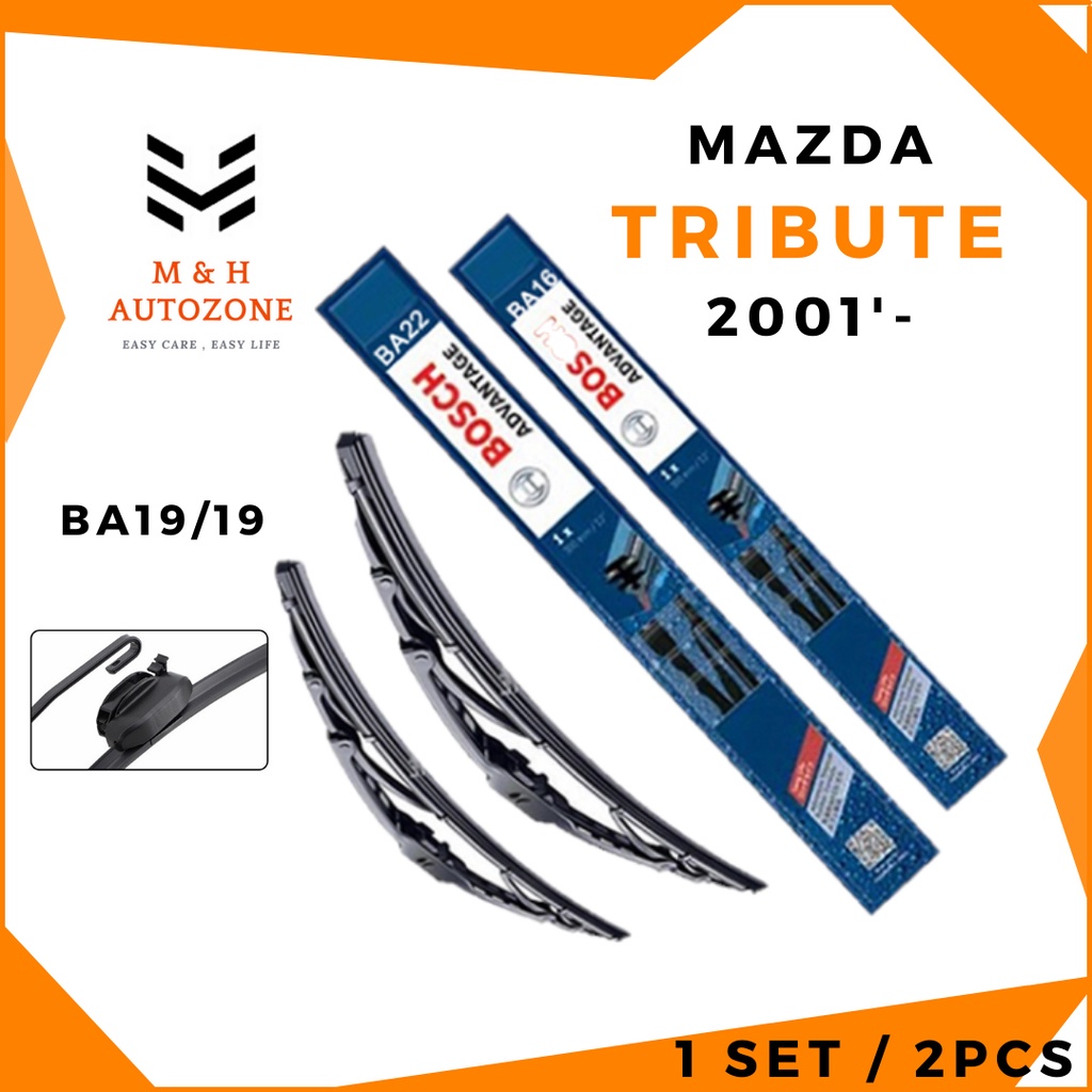 1 ชุด - MAZDA TRIBUTE 2001 WIPER - ด้านหน้า BOSCH ADVANTAGE WIPER BA19/19