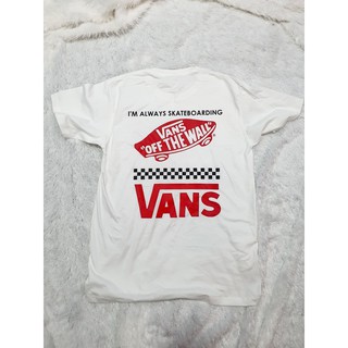 เสื้อ VANS สีขาว (ผ้าดี Cotton100 + สกรีน Flex PU เนียนสวย ไม่แตกไม่ลอก)