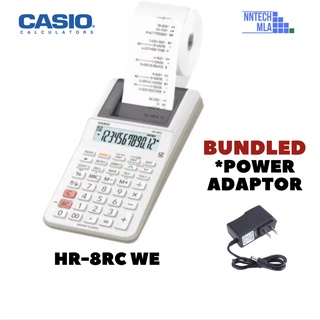 Casio Hr8rc Mini Printer Calculator(Adding Machine) W/ Battery and Power Adaptor In White Color
