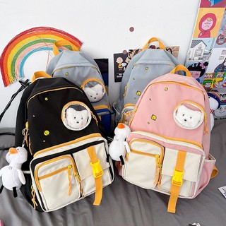 🍬กระเป๋าเป้กันน้ำ Galaxy backpack💫 ใบใหญ่มาก แถมฟรี‼️เข็มกลัดหมี พวงกุญแจเป็ด การ์ดคละลาย คุ้มยิ่งกว่าคุ้ม มีให้เลือก4สี