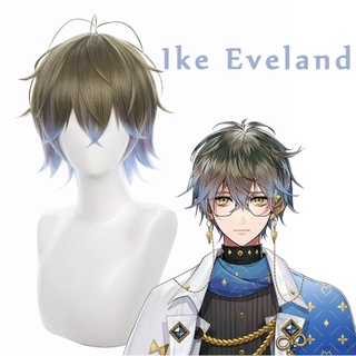 วิกผมคอสเพลย์ อนิเมะ Vtuber LUXIEM Ike Eveland NIJISANJI สีเขียวมะกอก สําหรับปาร์ตี้ฮาโลวีน