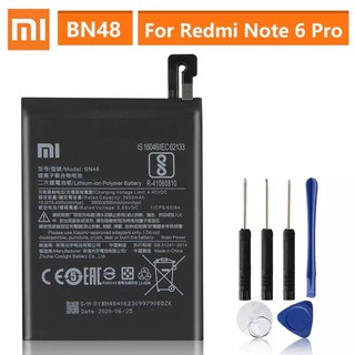 แบตเตอรี่ทดแทนสำหรับXiaomi Redmi BN48 หมายเหตุ6 Pro Note6 Pro BN48ของแท้แบตเตอรี่4000MAh รับประกัน3 เดือน