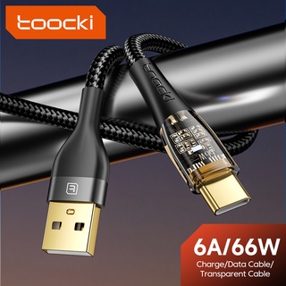 Toocki 6A 66W USB Type C สายชาร์จ USB-C สําหรับ Huawei สายชาร์จเร็วมาก USB-C สายเคเบิลข้อมูล สําหรับ Samsung