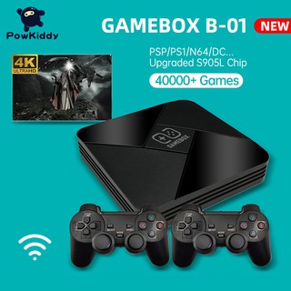 🎮เพลย์สเตชัน🕹Powkiddyเกมกล่องโฮสต์เกมไร้สายPSPจำลองครอบครัวคอนโซลGAMEBOXคอนโซล Ptpq