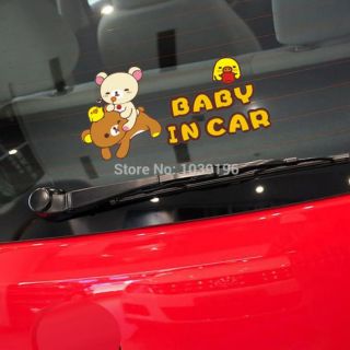 baby in car rilakkuma sticker สติกเกอร์ ริลัคคุมะ หมี ติดรถ น่ารัก diecut สติ๊กเกอร์ คุมะ