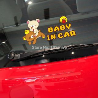 baby in car rilakkuma sticker สติกเกอร์ ริลัคคุมะ หมี ติดรถ น่ารัก diecut สติ๊กเกอร์ คุมะ