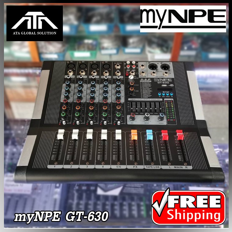 MYNPE GT-630 POWERMIX USB/BT เพาเวอร์มิก  มิกเซอร์ เครื่องเสียง ตัวปรับแต่งเสียง POWERMIX GT-630