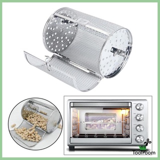 Toolroom  Rotisserie Grill Drum Oven Basket Oven Roast Baking Rotary Silver for Peanut Dried Nut Coffee Beans BBQ