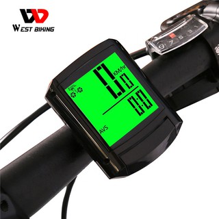 WEST BIKING เครื่องวัดความเร็วไร้สาย หน้าจอ LCD ขนาดใหญ่ (2 นิ้ว) อเนกประสงค์ สําหรับจักรยาน