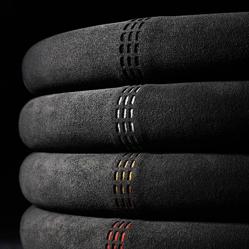 38cm [Suede] Steering Wheel Cover Ultra-Thin Non-Slip D-Type round Breathable Sweat Absorbing Suede Handle Cover Four Seasons Universal car accessories 7Tcb