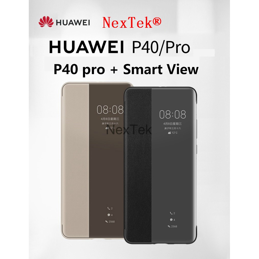 แท้100% HUAWEI P40pro P40  P40 Pro + Case Flip Official Smart View Cute Leather Huawei P40 pro  P40 