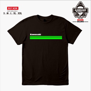 เสื้อยืด พิมพ์ลายโลโก้รถจักรยานยนต์ Kawasaki Ninja Stripสามารถปรับแต่งได้