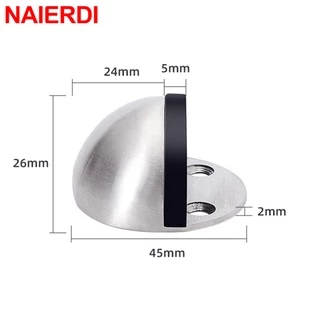 Naierdi สติกเกอร์กันชนประตู แบบยางสเตนเลส ไม่ต้องเจาะ สําหรับบ้าน ห้องครัว ห้องนอน
