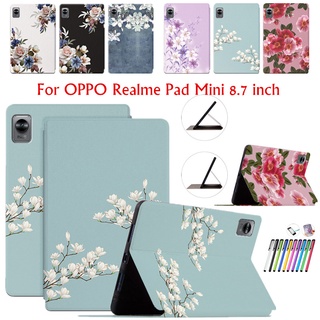 สําหรับ OPPO Realme Pad Mini 8.7 นิ้ว บาง ขาตั้ง หนัง PU หินอ่อน ป้องกัน หนังสือ กันกระแทก เคสฝาพับ