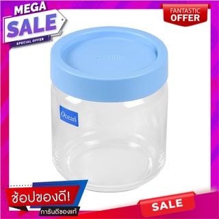 ขวดโหลแก้วกลมฝาดึง OCEAN POP JAR 0.5 ลิตร สีฟ้า ขวดโหล GLASS CANISTER OCEAN POP JAR 0.5L BLUE