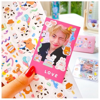 sticker สติกเกอร์เฟรมการ์ด สติกเกอร์ตกแต่ง สติกเกอร์น้องหมี(พร้อมส่ง)