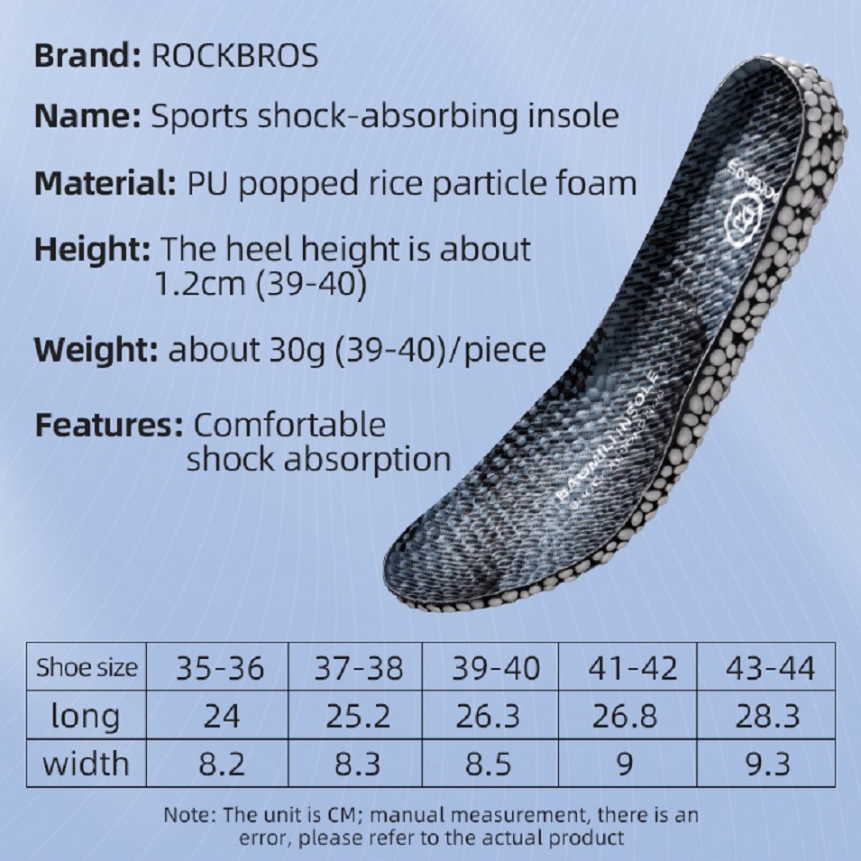 ROCKBROS แผ่นพื้นรองเท้า แบบนิ่ม ดูดซับเหงื่อได้ดี สวมใส่สบาย สําหรับเล่นกีฬา ขี่จักรยาน — صورة 2