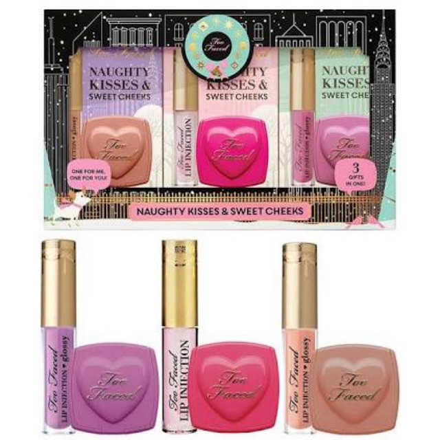 พร้อมส่ง too faced naughty kisses & sweet cheeks