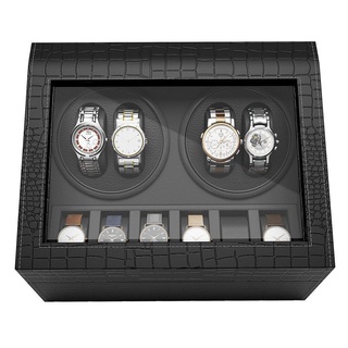 กล่องเก็บนาฬิกาตู้นาฬิกาทนทานกล่องนาฬิกาไฟฟ้าหมุนได้ Watch Winder กล่องเก็บนาฬิกา 4 เรือน  เก็บนาฬิกาได้มากถึง 10 เรือน