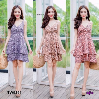 👗Pfashion [ส่งไว!!🚛] P9191 เดรสสายเดี่ยวลายเสือ One-shoulder dress with tiger print