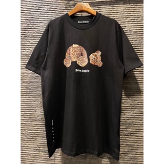 PALM ANGELS LEOPARD KILL THE BEAR TEE BLACK เสื้อยืดคอกลมแขนสั้น แบรนด์ปาล์มแองเจิล สกรีนรูปหมีหัวขาด ลายเสือดาว