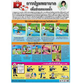 โปสเตอร์เรื่องการปฐมพยาบาลเพื่อช่วยคนจมน้ำ #EQ-466 โปสเตอร์กระดาษ โปสเตอร์สื่อการเรียนการสอน